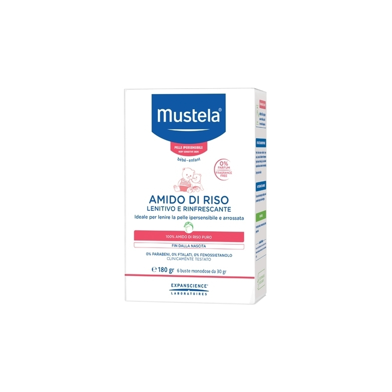 Mustela Amido di Riso Lenitivo e Rinfrescante 6x30 g