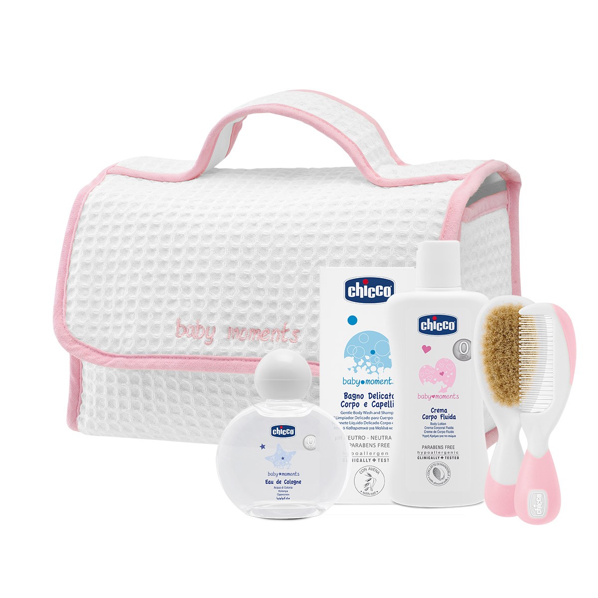 Chicco Cofanetto Baby Moments Beauty Maniglia Rosa per Pelli Delicate 5 pezzi