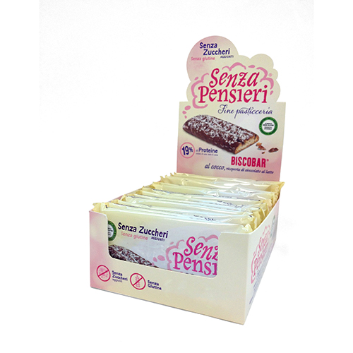 Senza Pensieri Biscobar Barretta Ricoperta Di Cioccolato Al Latte E Cocco Biologico 25 g