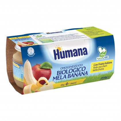 Humana Omogeneizzato Biologico Mela Banana 2x100 g
