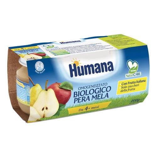Humana Omogeneizzato Biologico Mela Pera 2x100 g