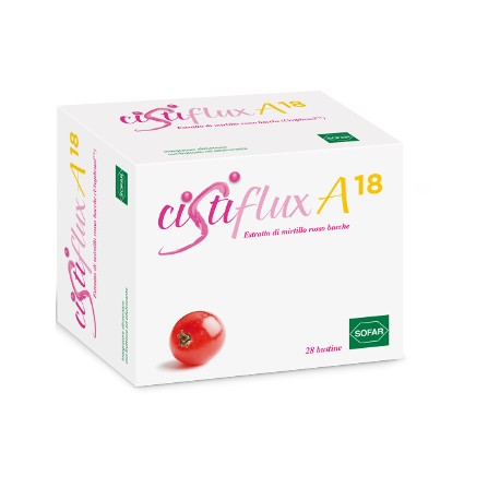 Cistiflux A18 Integratore Cistite Con Bacche di Mirtillo Rosso 28 Bustine