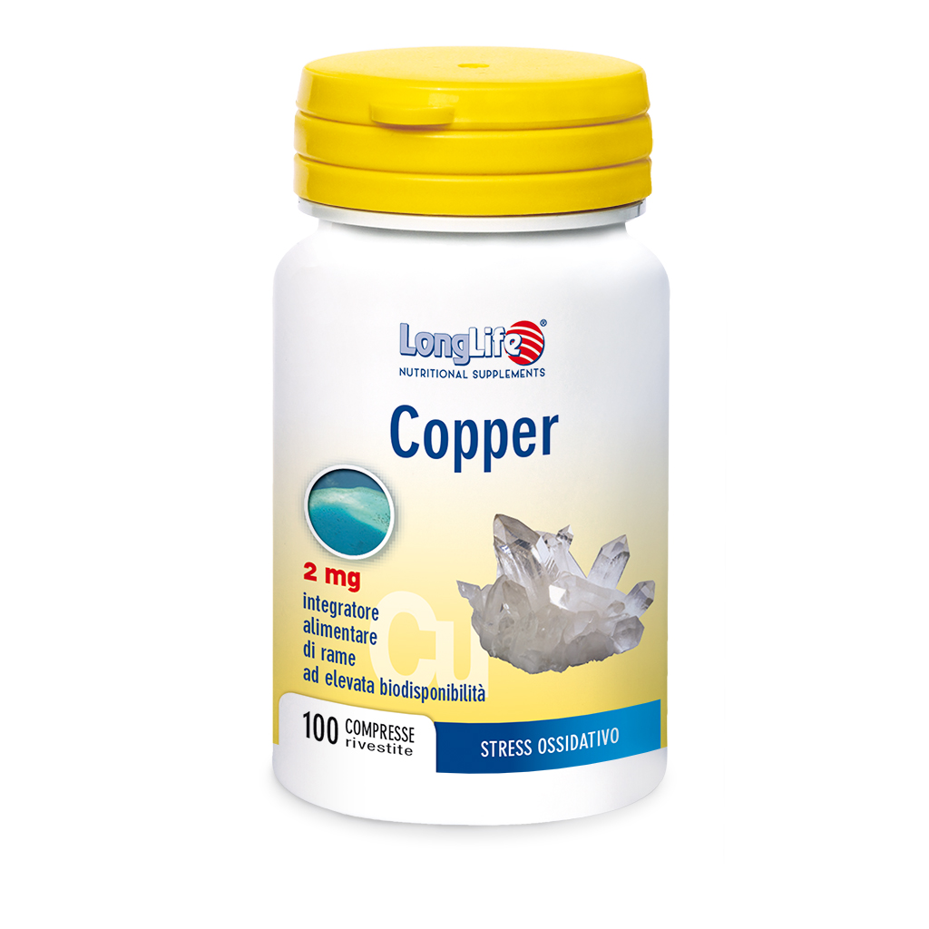LongLife Copper 2 mg Integratore Rame 100 Compresse