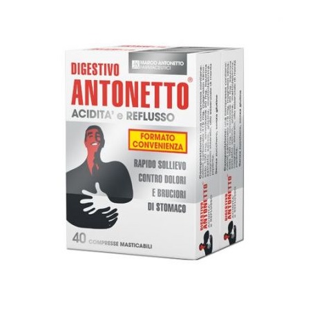 Digestivo Antonetto Acidità e Reflusso PROMO Bipacco 40+40 Compresse Masticabili