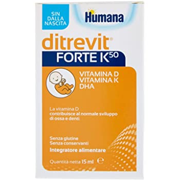 Humana Ditrevit Forte K50 Integratore Vitamina D K e DHA Gocce 15 ml