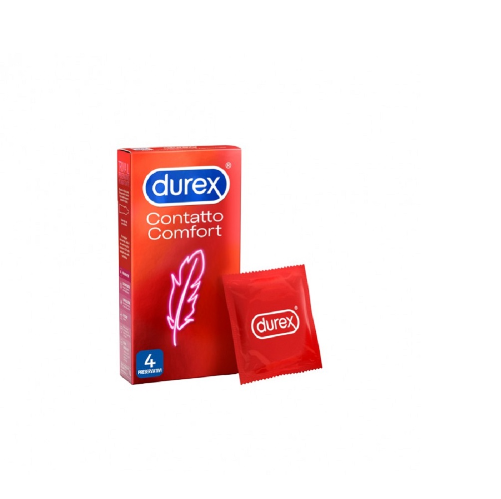 Durex Contatto Comfort Profilattici Sottili 4 Pezzi
