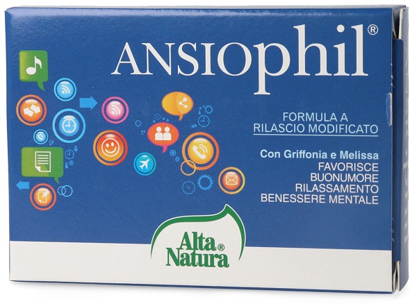 Alta Natura Ansiophil Integratore per Disturbi dell'Ansia e dello Stress 15 Compresse