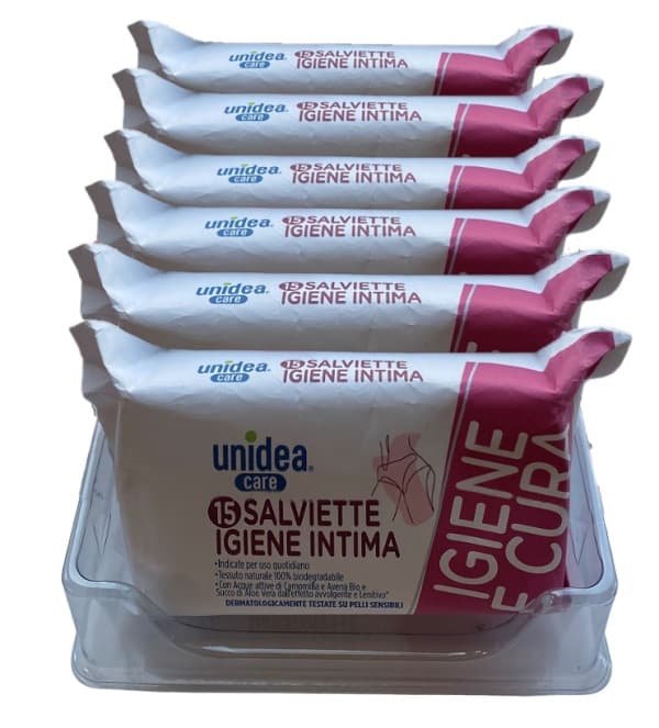 Unidea Salviettine Intime Box 6 Confezioni Da 15 Pezzi