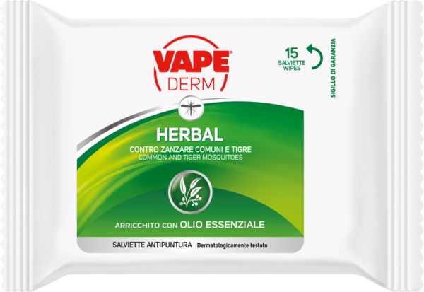 derm herbal salviette repellenti antipuntura 15 salviettine