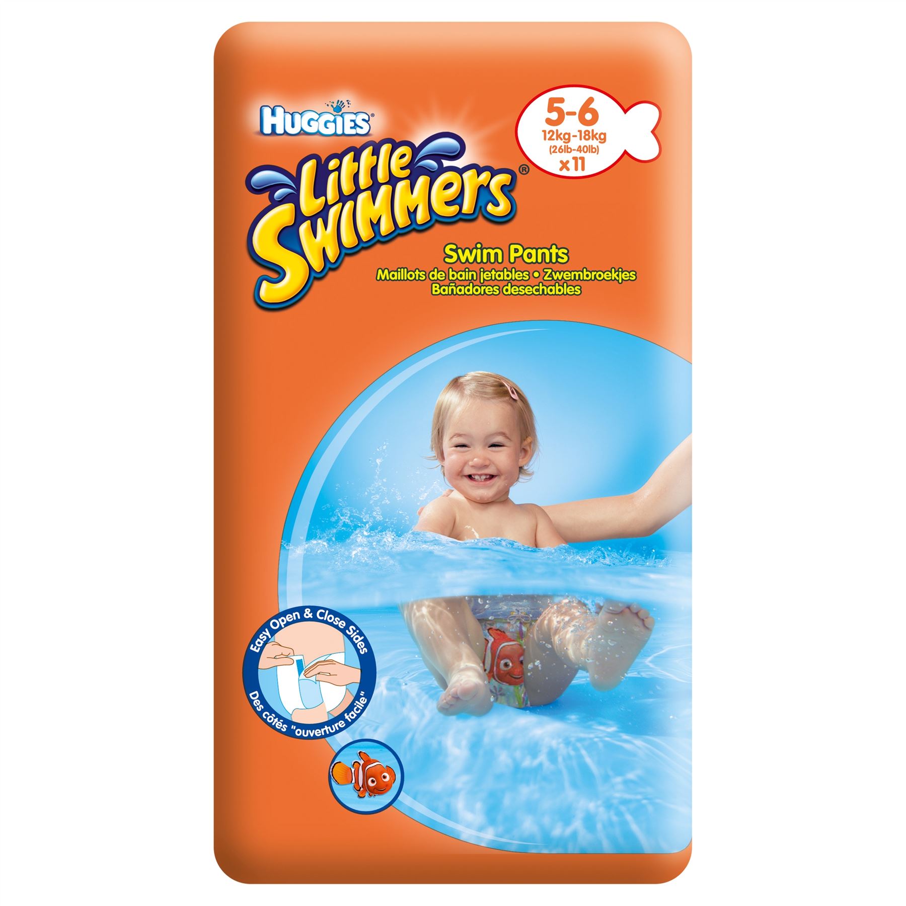 Huggies Little Swimmers Pannolino Costumino Bambini Taglia Large 12-18 Kg 11 Pannolini