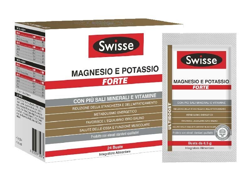 Swisse Magnesio e Potassio Forte Integratore di Sali Minerali 24 Bustine