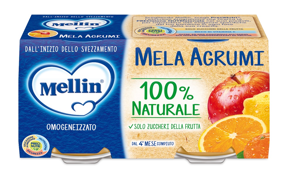 Mellin Omogeneizzato Di Frutta Mela e Agrumi 2 x 100 g