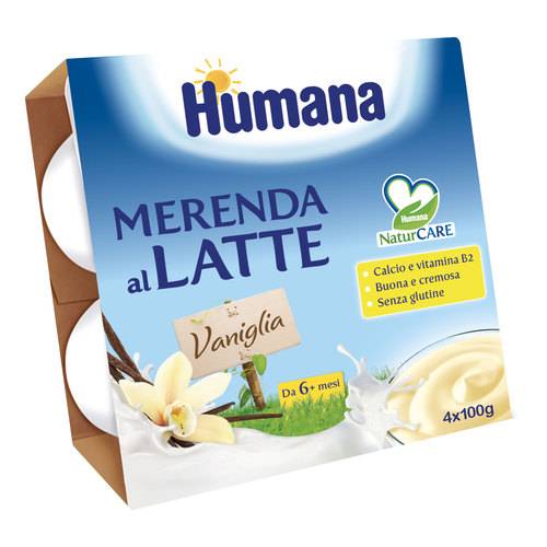 Humana Merenda al Latte Gusto Vaniglia 4x100 g