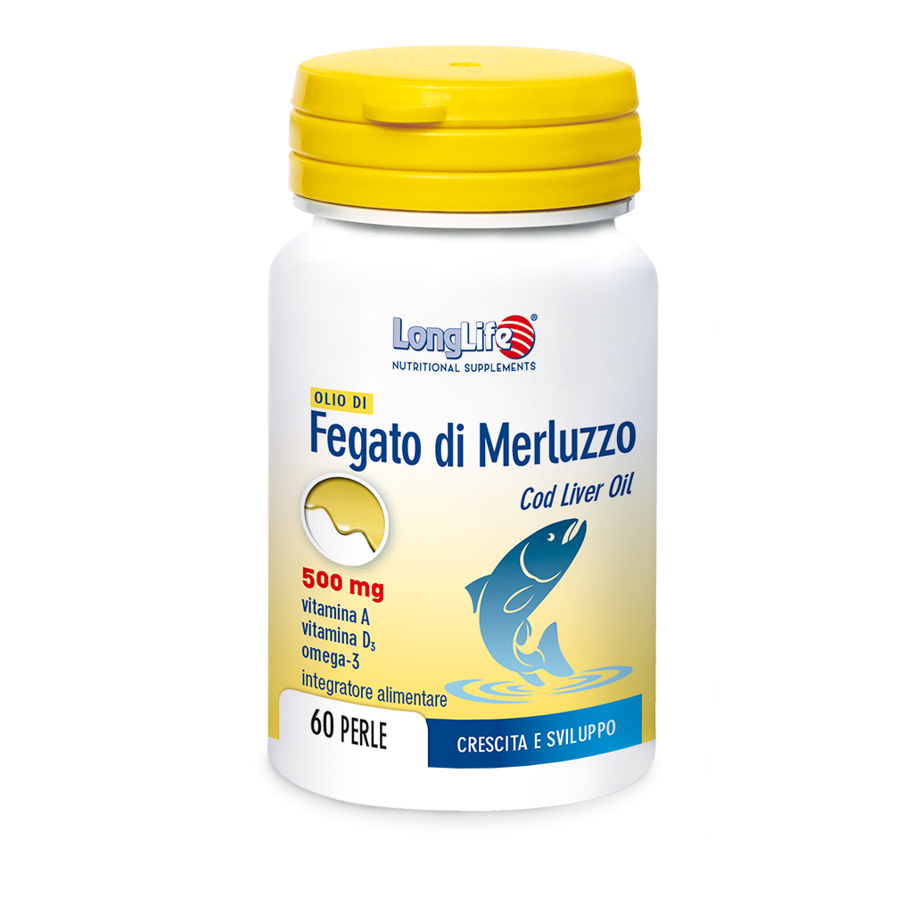 LongLife Olio di Fegato di Merluzzo Integratore Difese Immunitarie 500 mg 60 Perle