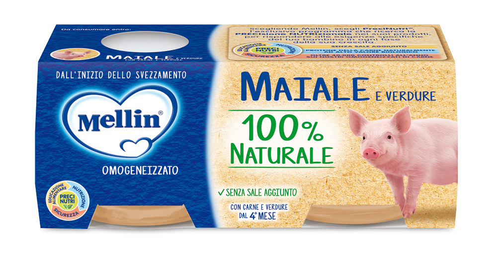 Mellin Omogeneizzato Maiale Con Verdure 2 x 80 g
