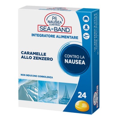 P6 Nausea Control SeaBand Caramelle Allo Zenzero Integratore Contro la Nausea 24 Caramelle