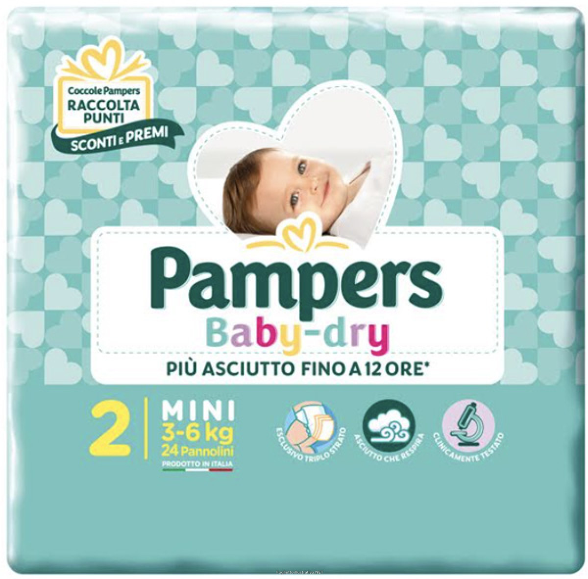 Pampers Baby Dry Mini Pannolini Taglia 2 (3-6 Kg) 24 Pezzi