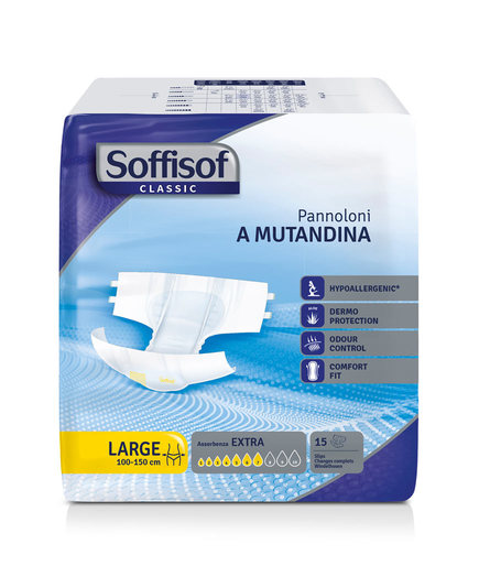 Pannoloni Soffisof Classic - Incontinenza Forte - Large 15 Pezzi