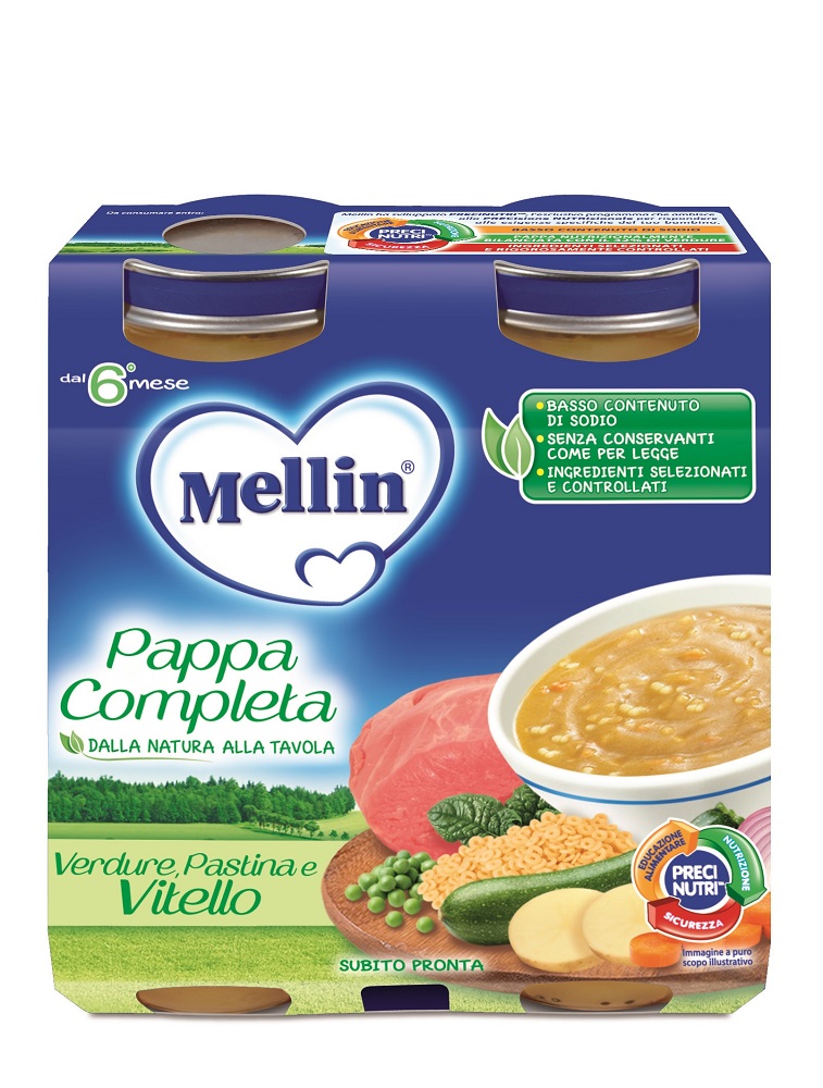 Mellin Pappa Completa Verdura Pastina Vitello 2 x 250 g