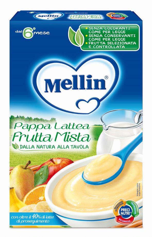 Mellin Pappa Lattea Frutta Mista 250 g