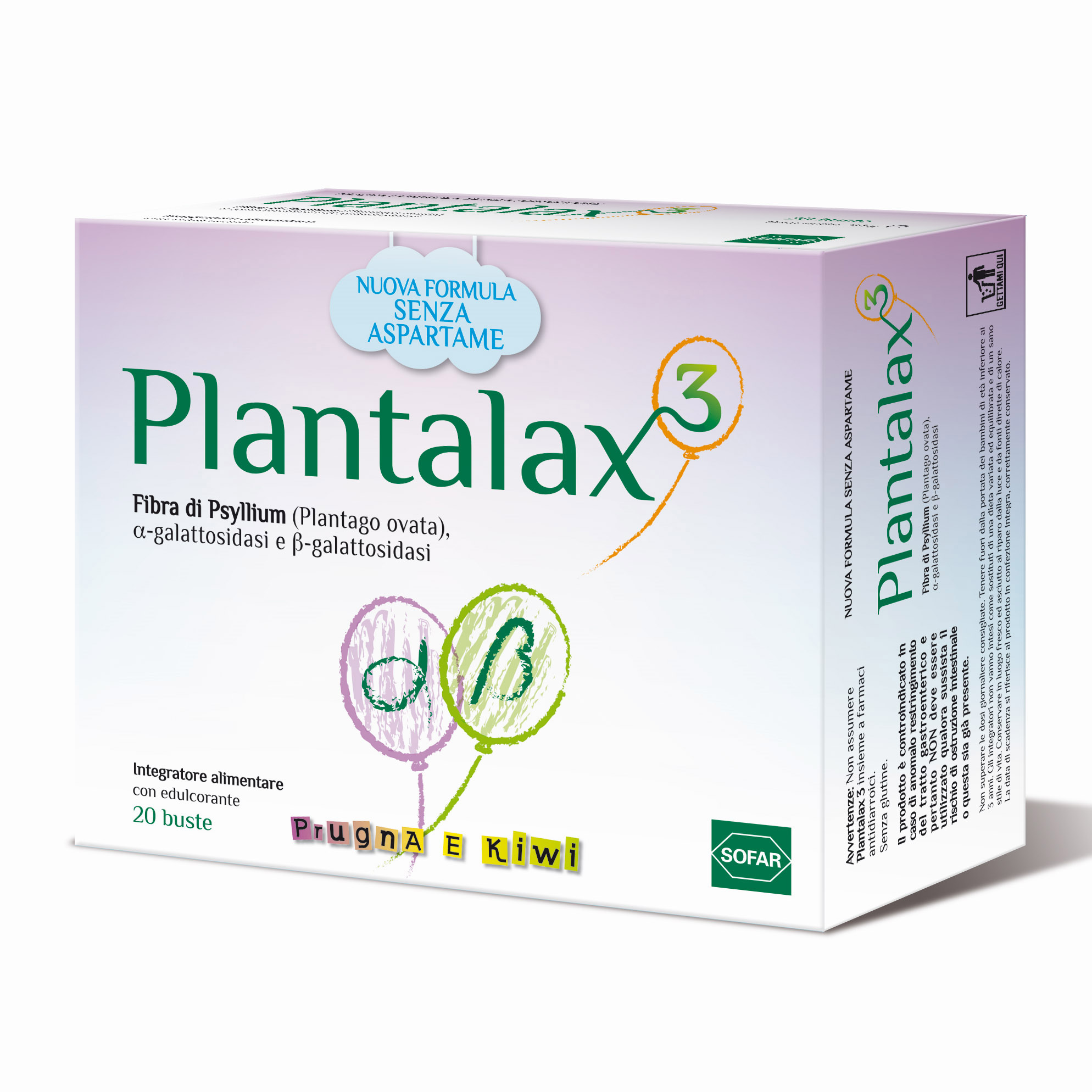 Plantalax3 Prugna e Kiwi Integratore Lassativo 20 Bustine