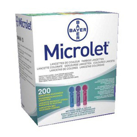 Bayer Microlet Lancette Pungidito Colorate 200 Pezzi
