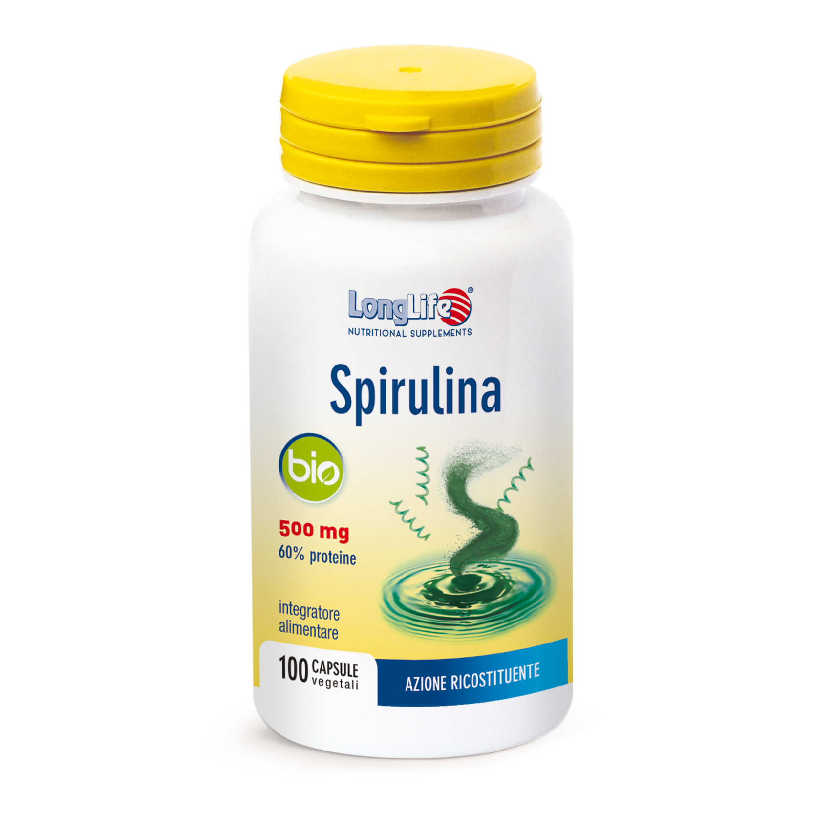 LongLife Spirulina Bio 500 mg Integratore 100 Capsule Vegetali