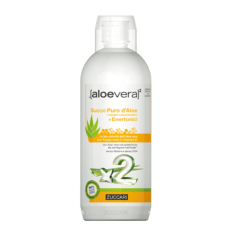 Zuccari AloeVera 2 Succo Puro D'Aloe A Doppia Concentrazione + Enertonici 1 L
