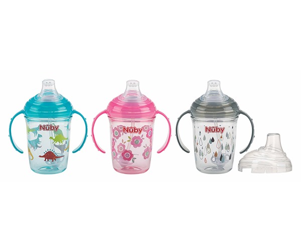 Nuby tazza tritan con beccuccio in silicone e manici da 240ml