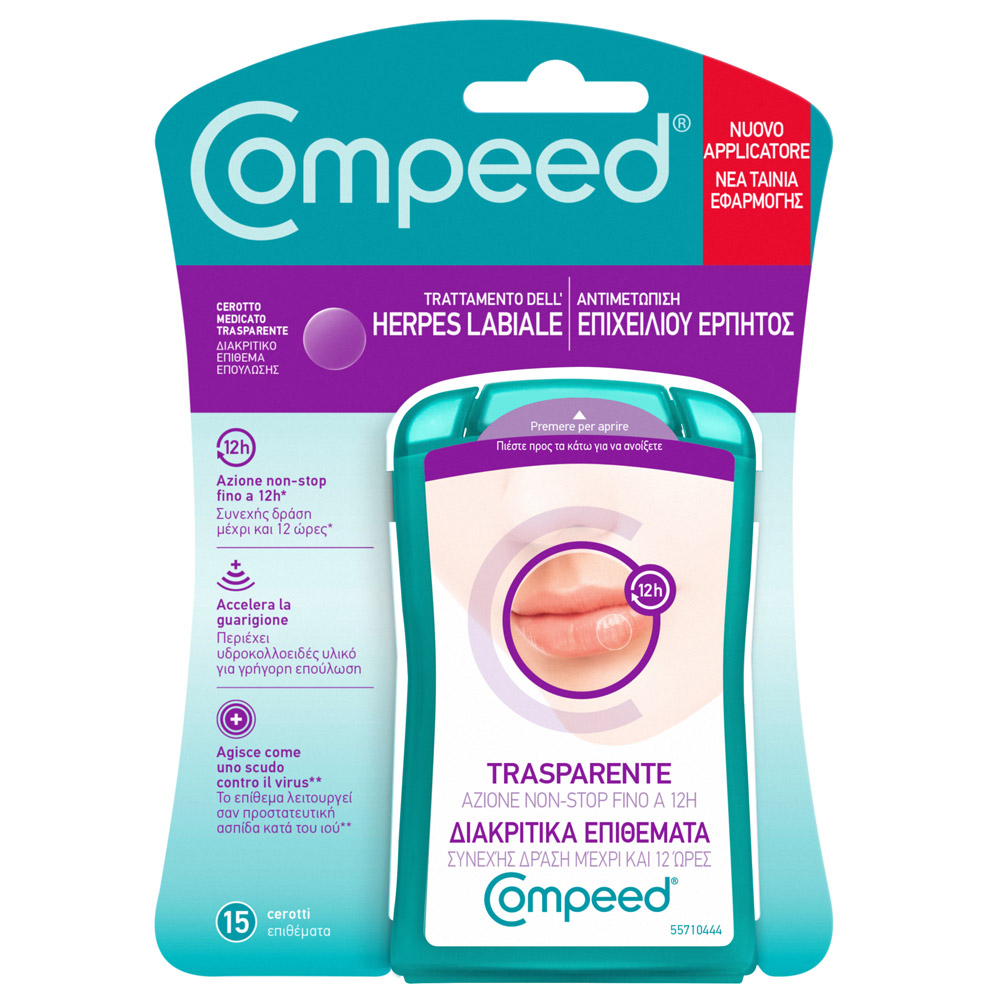 Compeed Herpes Cerottini Trasparenti 15 Patch Con Applicatore