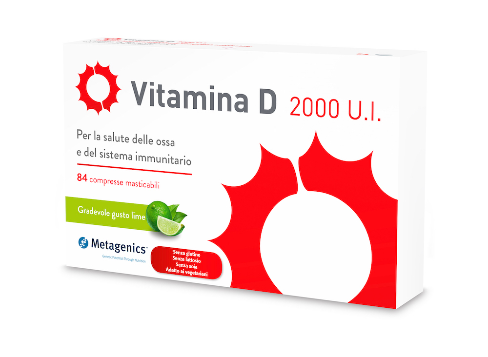 Vitamina D 2000 U.I. Integratore Sistema Immunitario E Ossa 84 Compresse Masticabili