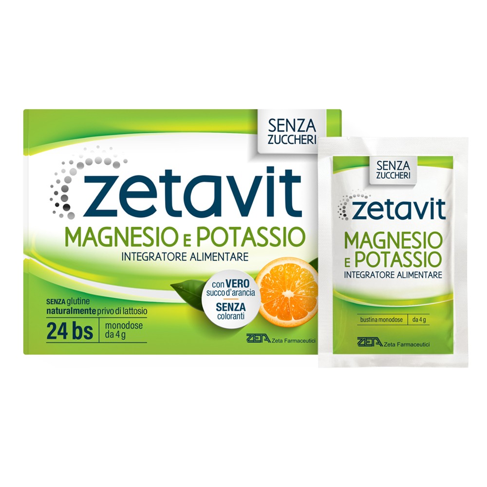 Zetavit Magnesio e Potassio Senza Zuccheri Integratore Alimentare