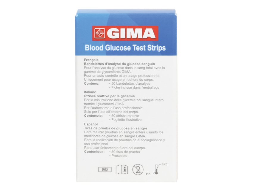 Strisce Glucosio Per Glucometro Gima (Conf. 50 Pz.)