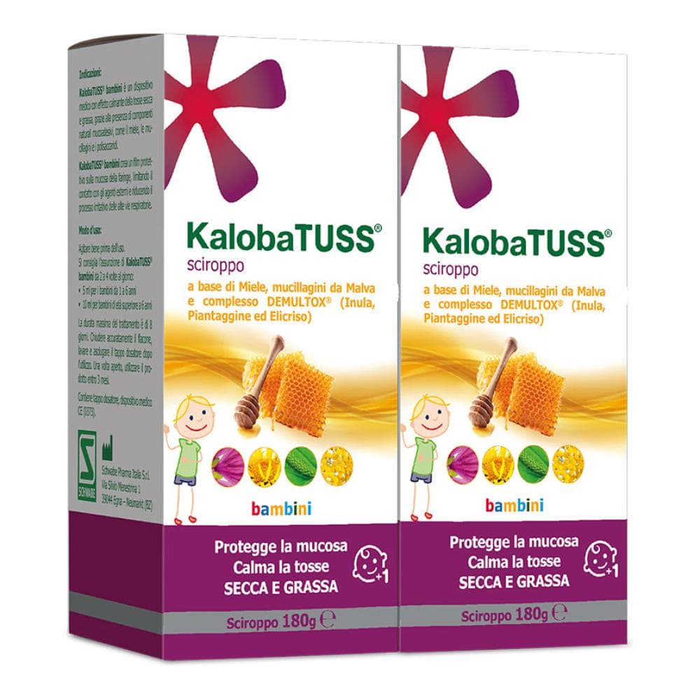 Schwabe Pharma KalobaTUSS - Bambini Sciroppo Tosse Secca e Grassa, 2 x 180g