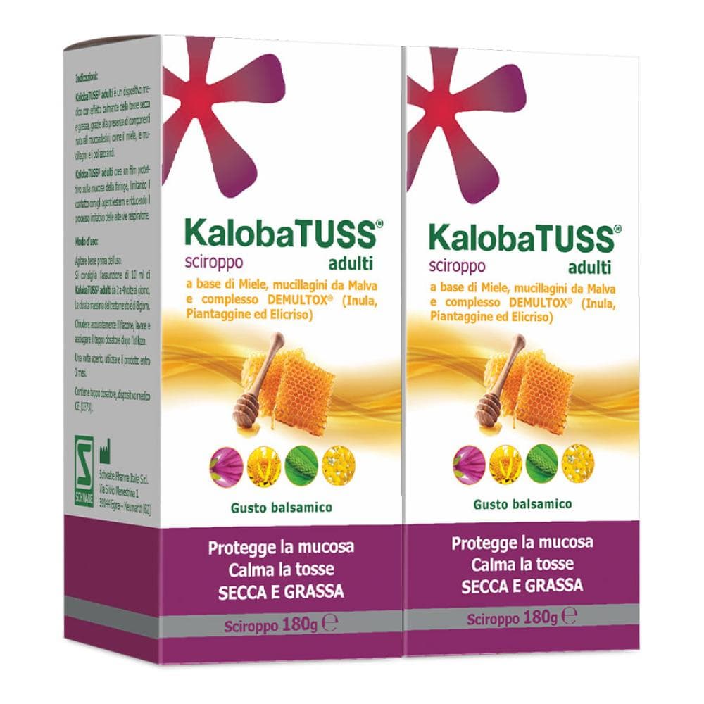 Schwabe Pharma KalobaTUSS - Adulti Sciroppo per la Tosse Secca e Grassa, 2 x 180g
