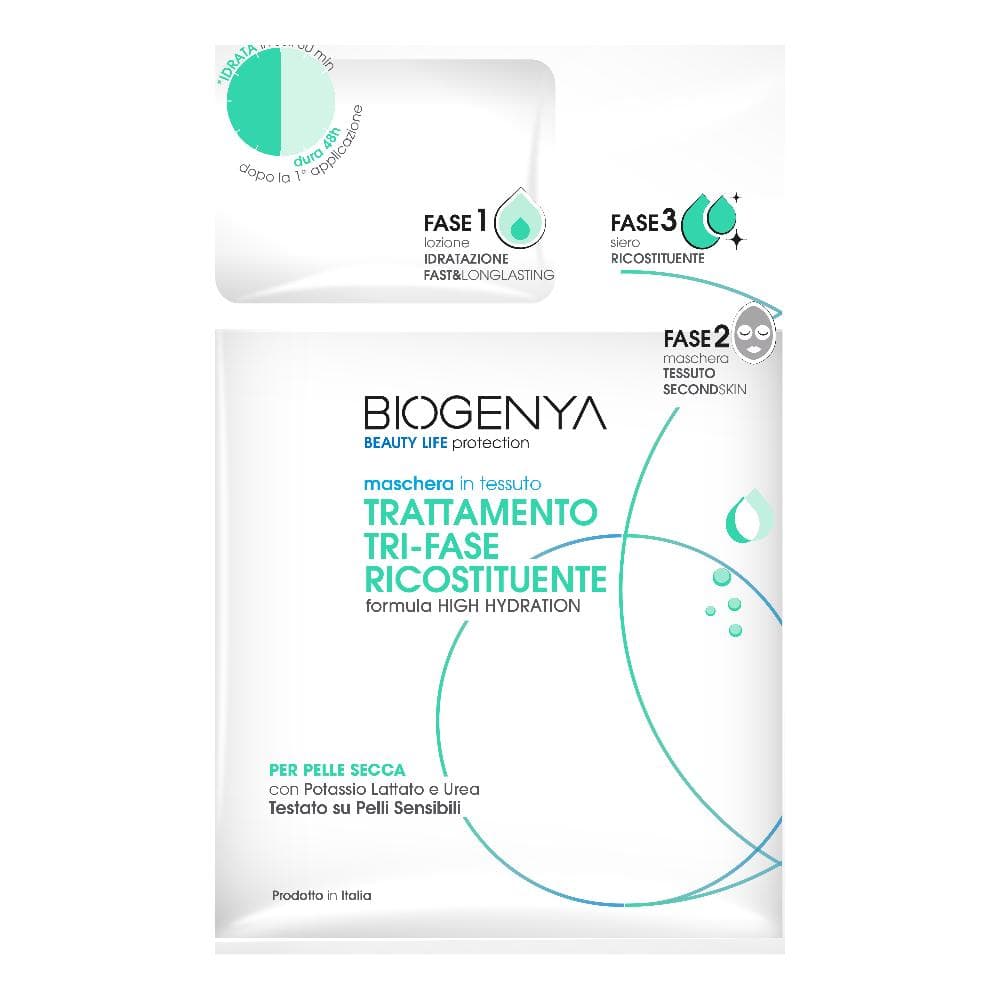 Biogenya Trattamento Trifase Ricostituente 1 Maschera in Tessuto