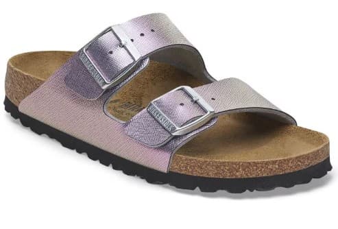 Pianelle Birkenstock Arizona Birkoflor goffrata - saffiano iridescente viola - misura 38