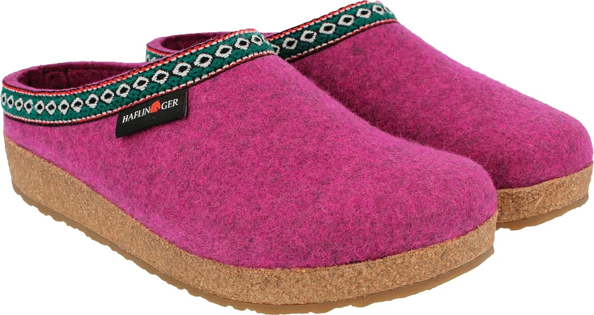 Calzatura Hagflinger FRANZL maulbeere, Wollfilz - fucsia- numero 40, calzata normale