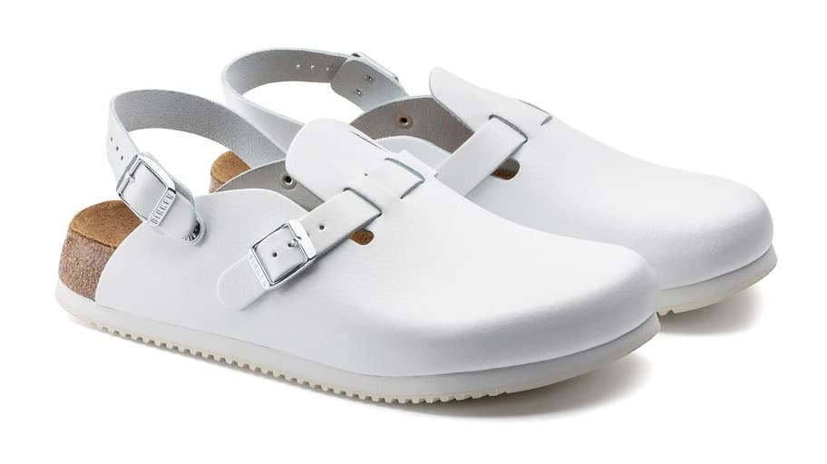 Birkenstock Kay SL, pelle naturale, colore bianco, misura 44