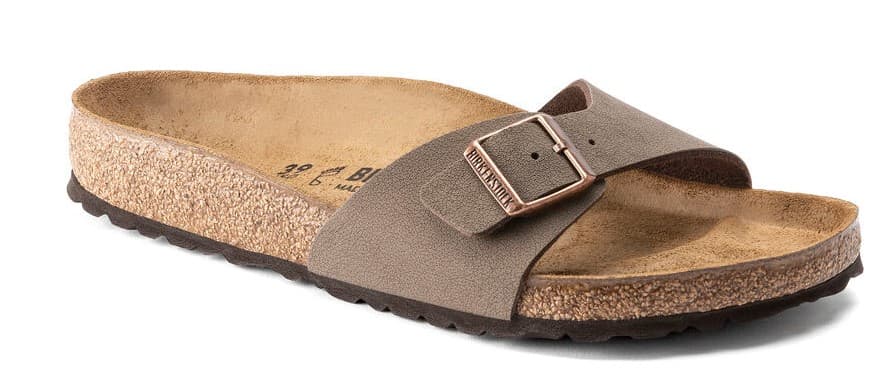 Birkenstock Madrid Birko Flor, effetto nabuck colore mocha, misura 41