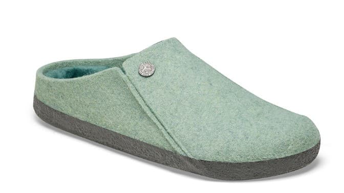 Birkenstock Zermatt - pantofola in feltro di lana e pelliccia di agnello - colore matcha (verde chiaro) - misura 39