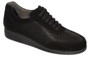 CALZATURA JANET SNEAKER GLITEXSUE-W BLACK 38 TESSUTO GLITTERATO + PELLE SCAMOSCIATA COLLEZIONE AW20