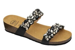 MARYLIN 2 STRAPS MICROFIBRE+JEWELRY W NERO/MULTI 40