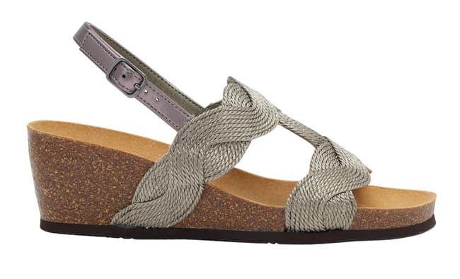 CETARA T-BAR SANDAL ROPE WOMAN PEWTER 42 MATERIALE CORDA FODERA TOMAIA SIMILPELLE SOTTOPIEDE MICROFIBRA SUOLA EVA FITTING F ALTEZZA TACCO 40 COLLEZIONE SS23
