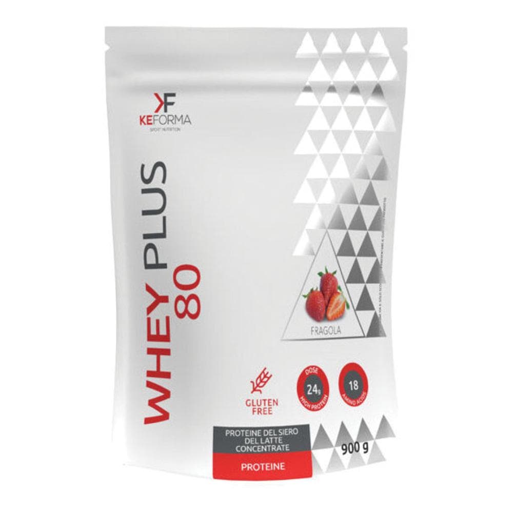 Whey plus 80 fragola busta 900 g