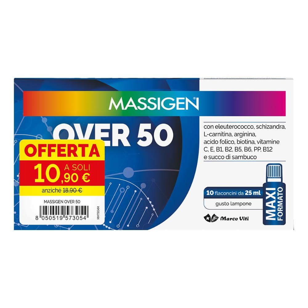 Massigen over 50 - integratore multivitaminico 10 flaconi da 25 millilitri