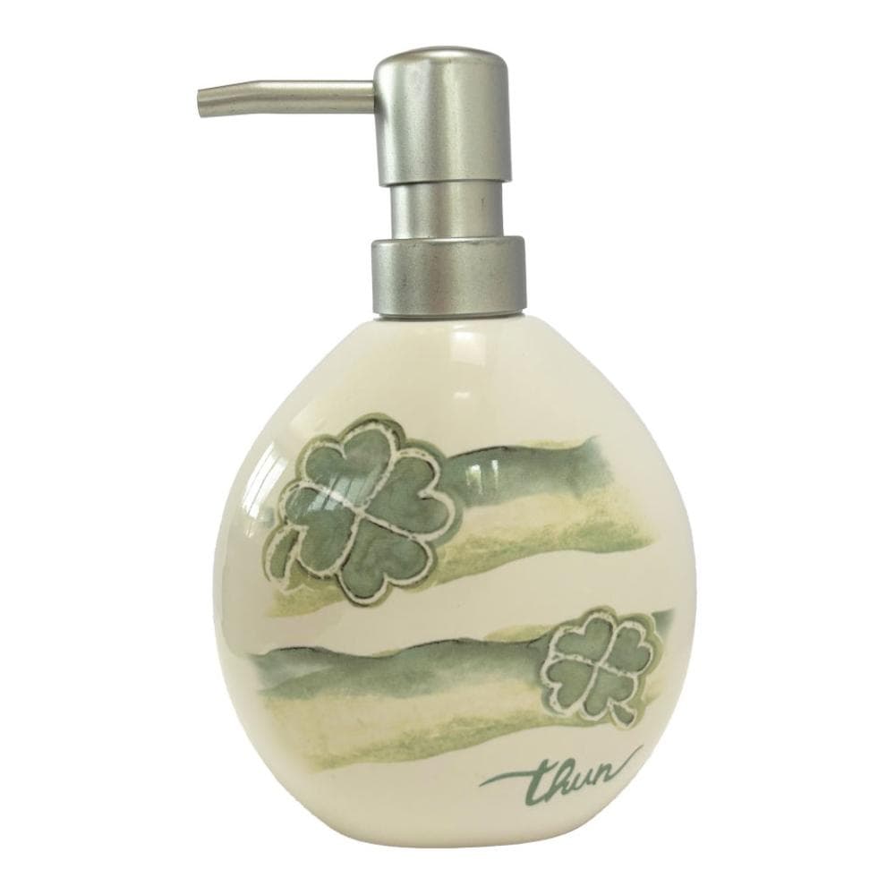 THUN Dispenser Sapone Quadrifoglio Erogatore in Ceramica per Bagno e Cucina