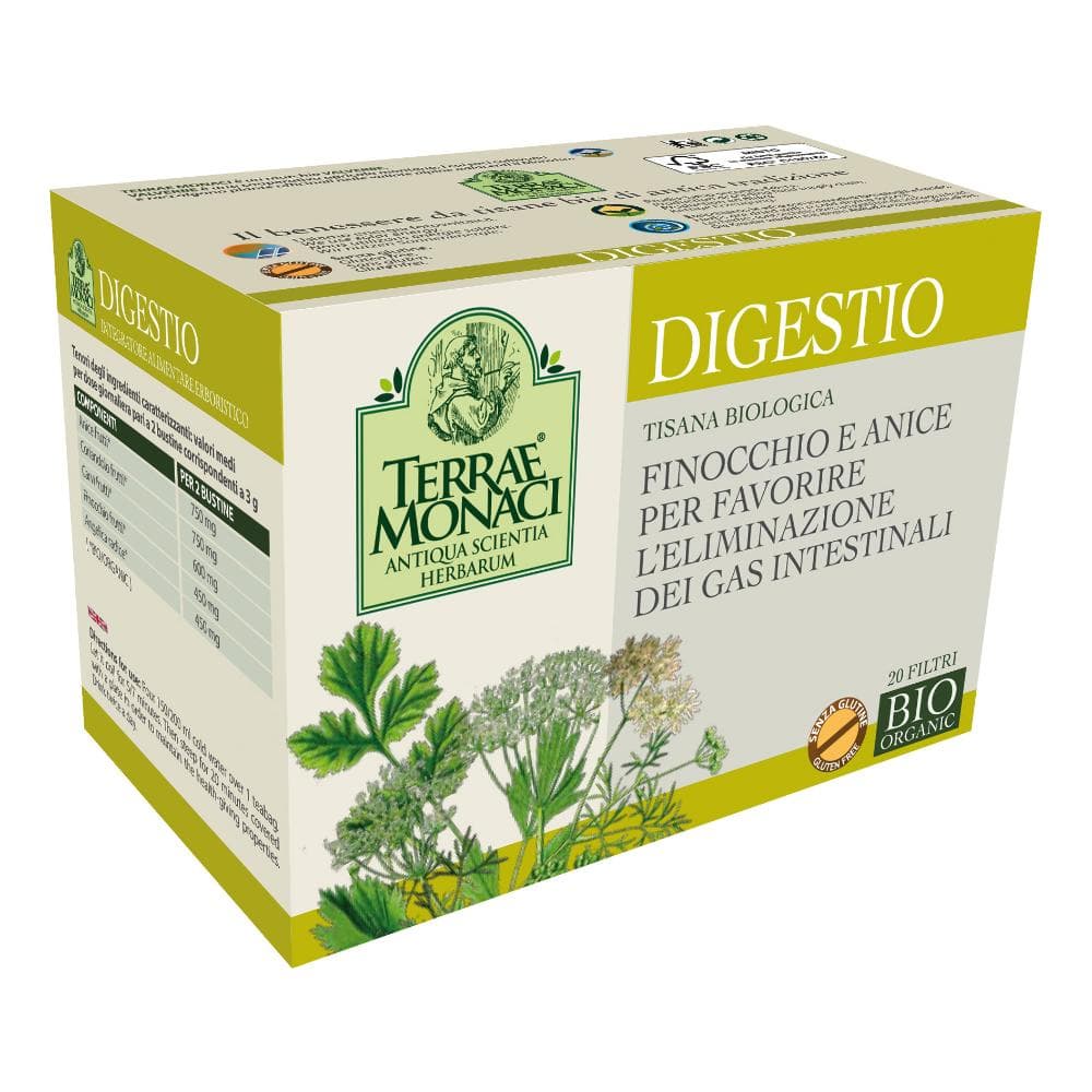 TERRAE MONACI DIGESTIO TISANA BIO 20 FILTRI DA 1,5 G