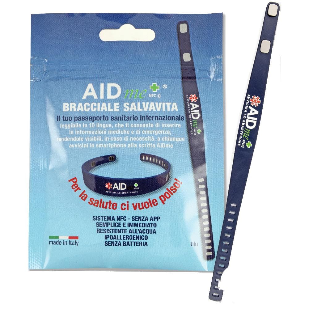 AIDME BRACCIALE SALVAVITA BLU CON SISTEMA NFC