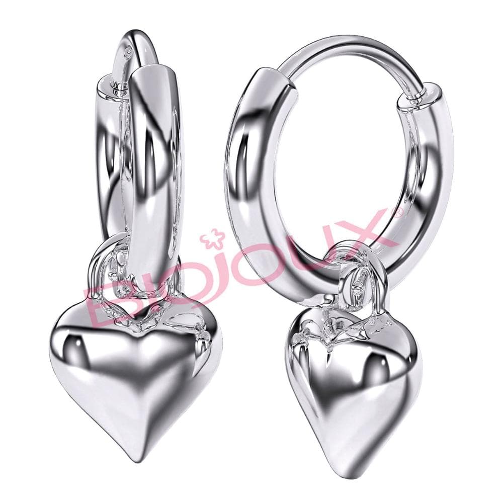 Bjt227 Orecchini Hoop Heart Stainless Steel